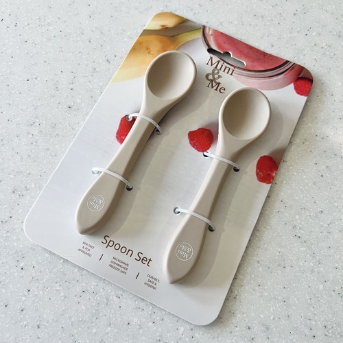 Mini & Me Training Spoon Set Almond