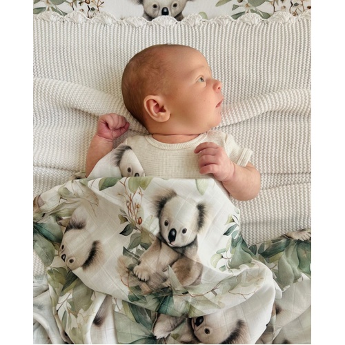 Mini & Me Bamboo Muslin Wrap Koala