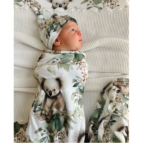 Mini & Me Organic Jersey Baby Wrap Set Cuddly Koala