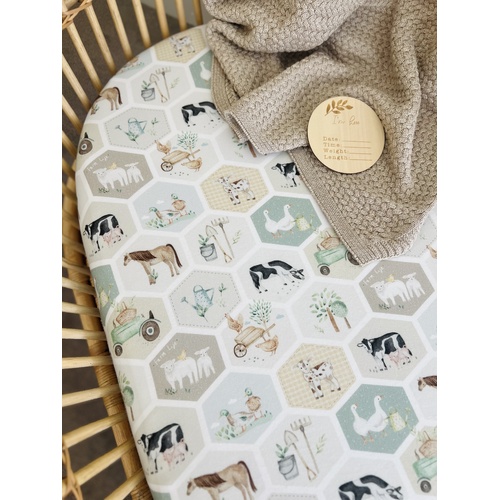 Mini & Me Co-Sleeper Sheet Patchwork Farm