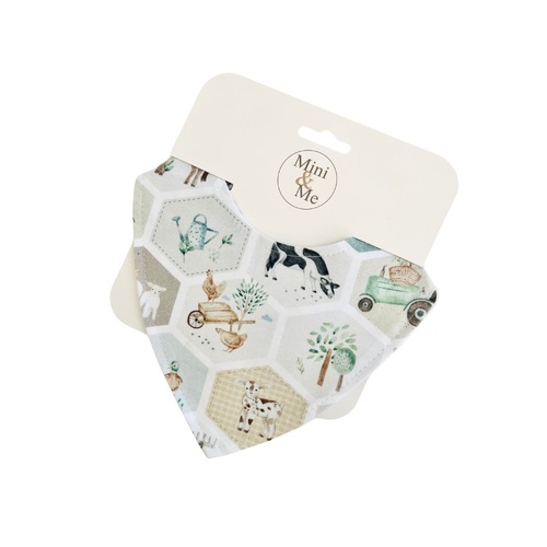 Mini & Me Waterproof Dribble Bib Patchwork Farm