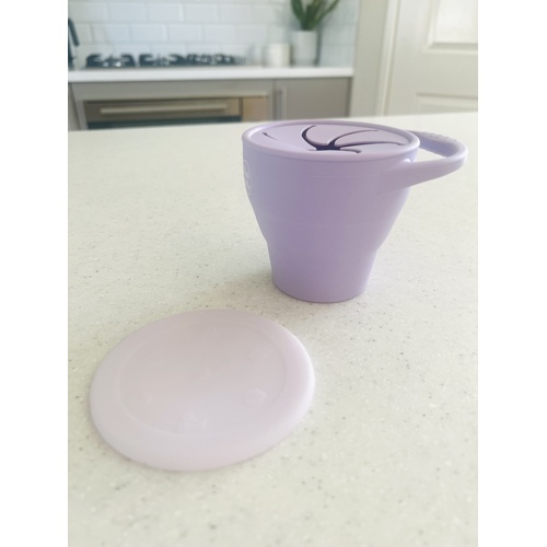 Mini & Me Snack Cup Collapsible with Lid Lilac